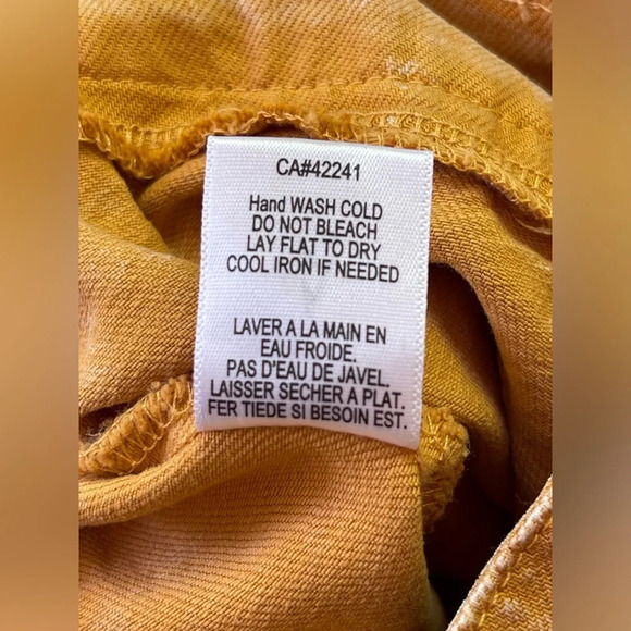 NWT YFB Pants Gold Acid Wash ButtonFly Elastic Waistband high rise pants size L - Picture 5 of 12